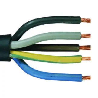 Gummileitung H05RR-F 5 x 1,5 - 1 Meter, schwarz