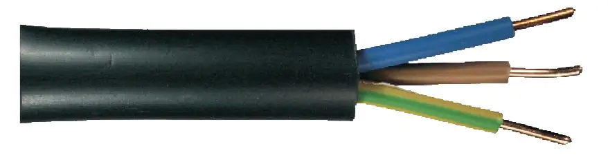 Erdkabel NYY-J 3 x 1,5 - 1 Meter, schwarz