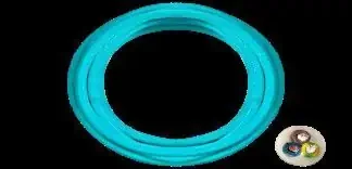 Textilkabel glatt 3 x 0,75 - 1 Meter, neonblau