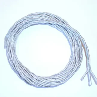 Textilkabel verseilt 3 x 0,75 - 1 Meter, hellgrau