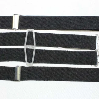 Landes Lederwarenfabrik Hosenträger H-Form, schmal, uni schwarz, 130 cm