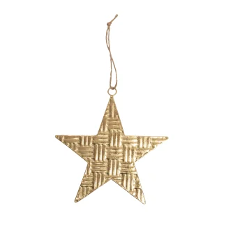 Freese Metall-Stern, flach Flechtoptik gold 43,5 cm