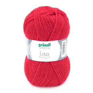 Gründl Wolle Lisa Premium uni 50 g signalrot