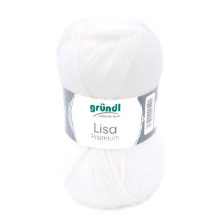 Gründl Wolle Lisa Premium uni 50 g weiß