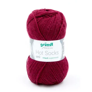 Gründl Wolle Hot Socks uni 50 g bordeaux