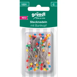 Gründl Stecknadeln mit Buntkopf 100 Stück
