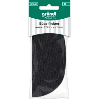 Gründl Bügelflicken Jeans 2 Stück schwarz
