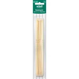 Gründl Nadelspiel Bambus 4,0 mm 20 cm natur