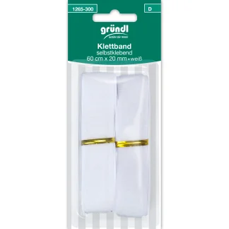 Gründl Klettband selbstklebend weiß 60 cm x 20 mm