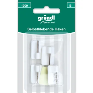 Gründl Selbstklebende Haken 4 Stück weiß