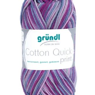 Gründl Wolle Cotton Quick print 50 g aubergine multicolor