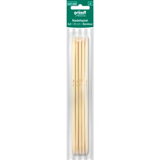 Gründl Nadelspiel Bambus 5,0 mm 20 cm natur