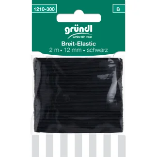 Gründl Breit-Elastic schwarz 12 mm x 2 m