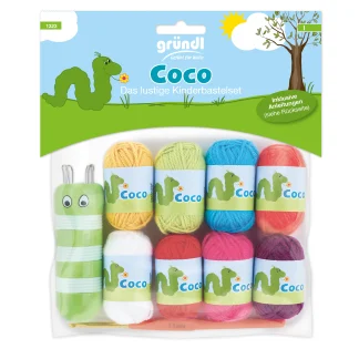 Gründl COCO Bastelset f. Kinder rot/orange/lila/türkis/apfelgrün/gelb/weiß
