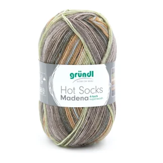 Gründl Wolle Hot Socks Madena, 4-fach,100 g, nut-mix