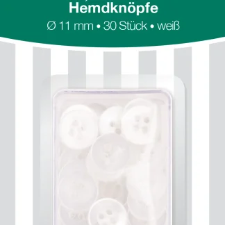 Gründl Hemdknöpfe 30 Stück weiß