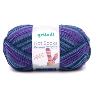 Gründl Sockenwolle Hot Socks Verona 100 g 4-fach violett-blau-meliert