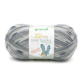 Gründl Sockenwolle Hot Socks 100 g 4-fach, stein-hellgrau-schwarz-meliert