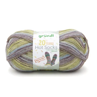 Gründl Sockenwolle Hot Socks 100 g 4-fach, kiwigrün-walnuss-himmelblau