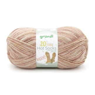 Gründl Sockenwolle Hot Socks 150 g 6-fach, curry-kürbis-mokka-bernst.-weiß