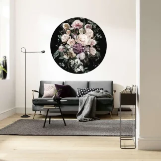 Komar Vlies Fototapete Dot Enchanted Flowers Ø 125 cm, selbstklebend