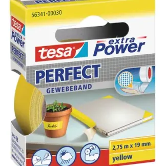 tesa extra Power Gewebeband Perfect 2,75 m x 19 mm, gelb