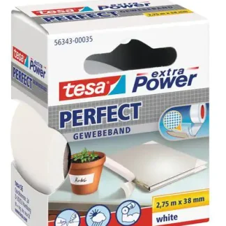 tesa extra Power Gewebeband Perfect 2,75 m x 38 mm, weiß