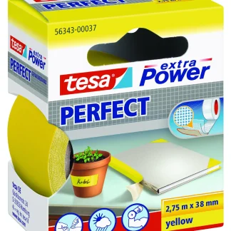 tesa extra Power Gewebeband Perfect 2,75 m x 38 mm, gelb