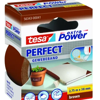 tesa extra Power Gewebeband Perfect 2,75 m x 38 mm, braun