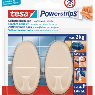 tesa Haken Powerstrip Large beige, oval