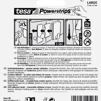 tesa Haken Powerstrip Large oval, chrom
