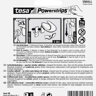 tesa Haken Powerstrip Small Kunststoff, weiß, 3er-Set, rund
