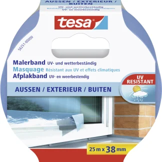 tesa Malerband Außen 25 m x 38 mm, blau
