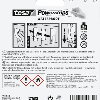 tesa Powerstrips Haken Small Waterproof rechteckig, weiß