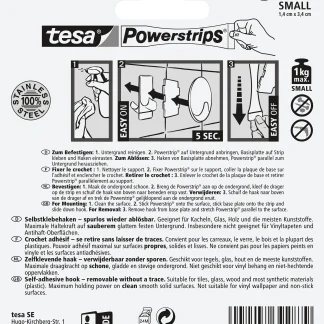 tesa Powerstrips Haken Small rund, weiß