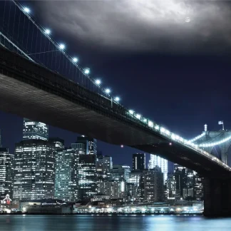 papermoon Vlies- Fototapete Digitaldruck 350 x 260 cm Brooklin Bridge by night