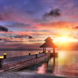 papermoon Vlies- Fototapete Digitaldruck 350 x 260 cm Maldives Sunset