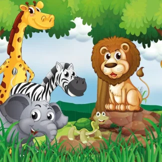 papermoon Vlies- Fototapete Digitaldruck 350 x 260 cm Jungle Animals