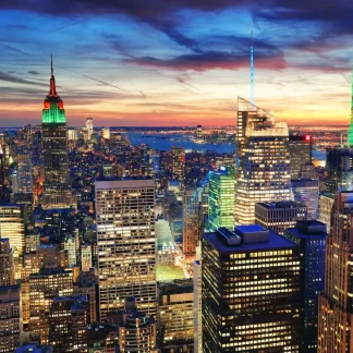 papermoon Vlies- Fototapete Digitaldruck 350 x 260 cm New York at Dusk