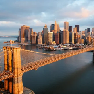 papermoon Vlies- Fototapete Digitaldruck 350 x 260 cm Brooklyn Bridge Morning