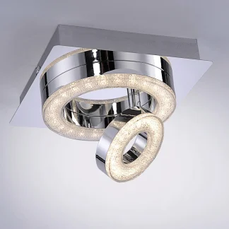 Leuchten Direkt LED Deckenleuchte Tim chrom 17 x 17 cm warmweiß