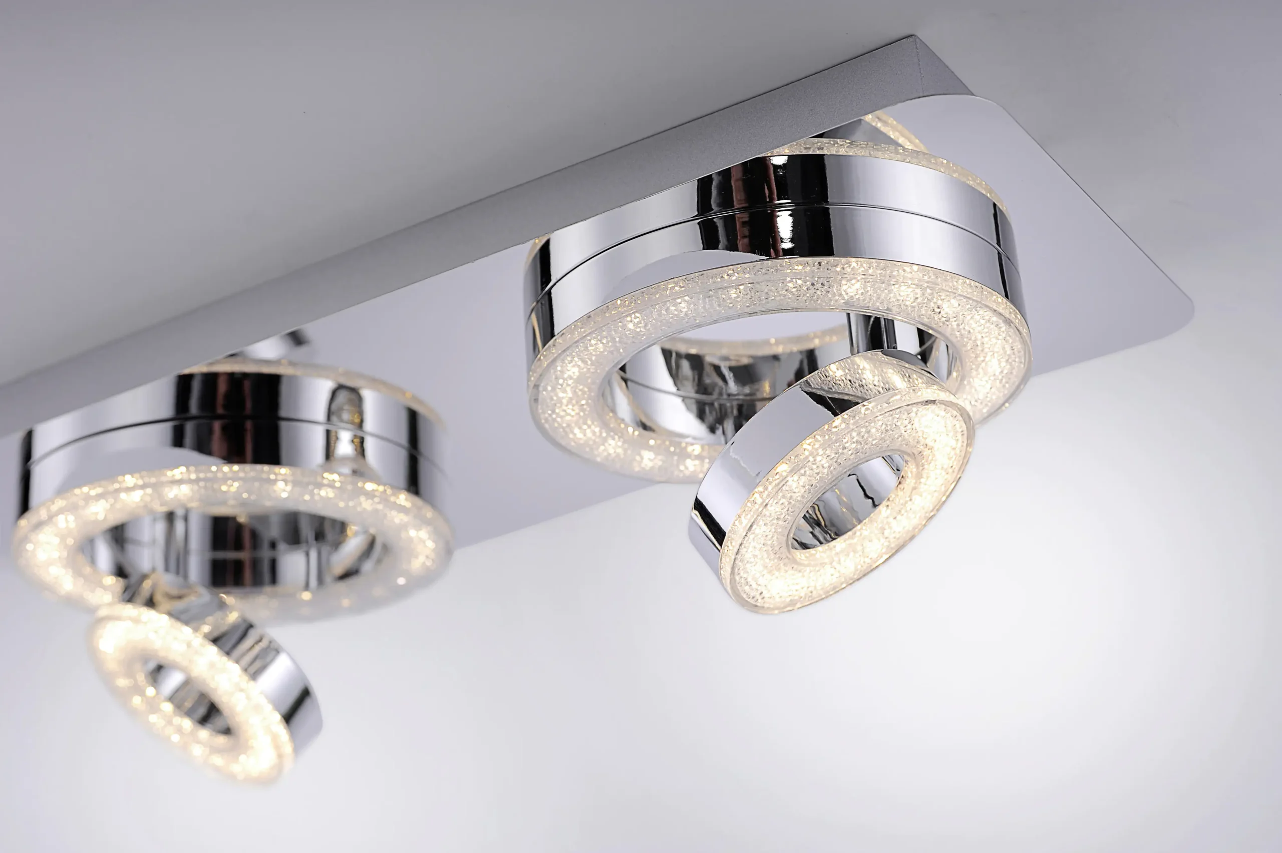Leuchten Direkt LED Deckenleuchte Tim chrom 40 x 17 cm warmweiß