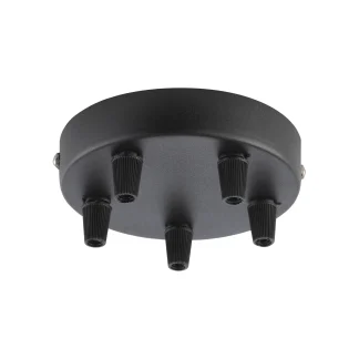 Leuchten Direkt Lampenbaldachin 5-flammig schwarz 12 x 2,5 cm