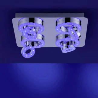 Leuchten Direkt Lola Smart LED Deckenleuchte Tim 40 x 40 cm Smart