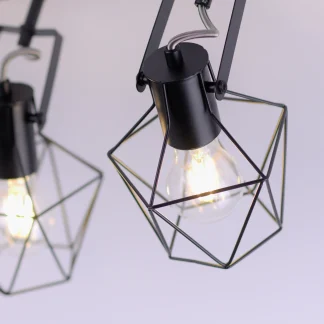 Leuchten Direkt 2er Spot Jaro schwarz-holz 61 x 28 cm E27, max. 40 W