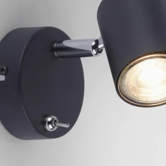 Leuchte Direkt 1er Spot Tarik anthrazit 11,5 x 8 cm GU10, warmweiß
