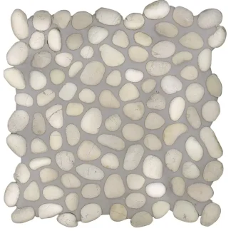 Mosaikfliese Flusskiesel 30 x 30 cm creme
