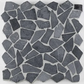 Mosaikfliese Marmor Bruch 30 x 30 cm schwarz