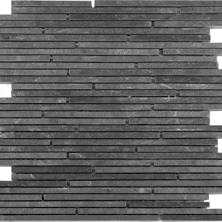 Mosaikfliese Schiefer Mini-Sticks 30 x 30 cm schwarz