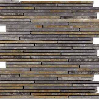 Mosaikfliese Schiefer Mini-Sticks 30 x 30 cm multicolor